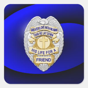 Thin Blue Line One-of-a-Kind Square Sticker