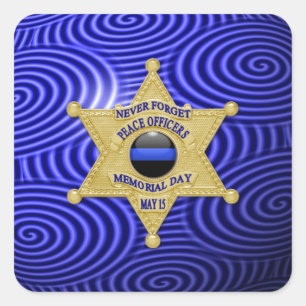 Thin Blue Line One-of-a-Kind Square Sticker