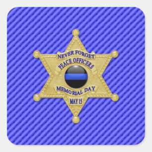 Thin Blue Line One-of-a-Kind Square Sticker