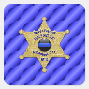 Thin Blue Line One-of-a-Kind Square Sticker