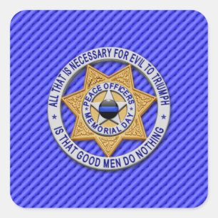 Thin Blue Line One-of-a-Kind Square Sticker