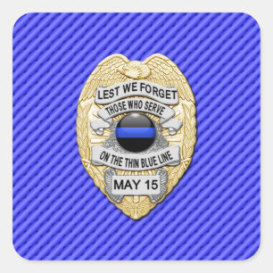 Thin Blue Line One-of-a-Kind Square Sticker