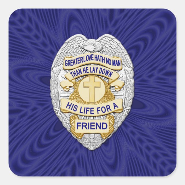 Thin Blue Line One-of-a-Kind Square Sticker (Front)