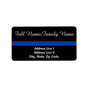 Thin Blue Line Personal White Text Label