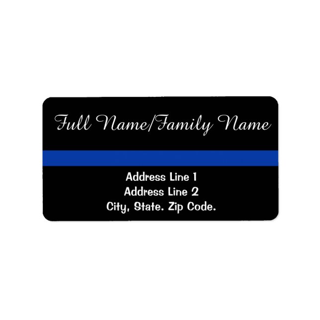 Thin Blue Line Personal White Text Label (Front)