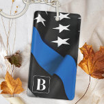 Thin Blue Line Personalized Police Keychain<br><div class="desc">Thin Blue Line Keychain - American flag in Police Flag colours, distressed design . Personalize with police officers name, family name or department . This personalized police keychain is perfect for police and law enforcement departments, families and all those who support them . COPYRIGHT © 2020 Judy Burrows, Black Dog...</div>