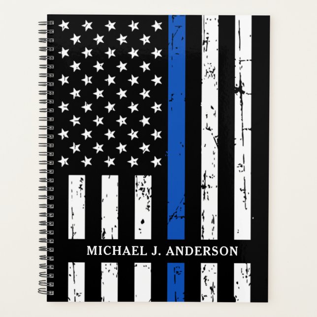 Thin Blue Line Personalized Police Officer Planner (Front)