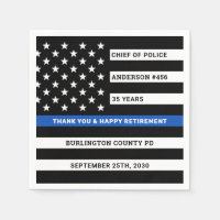 Thin Blue Line Personalized Police Retirement