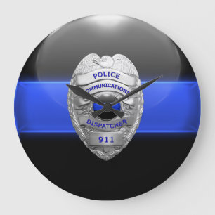 Thin Blue Line Police 911 Large Clock