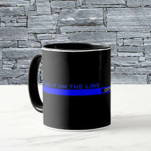 Thin Blue Line Police Appreciation with Name Mug