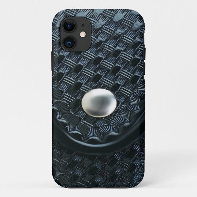 Thin Blue Line - Police Basket Weave Belt Keeper Case-Mate iPhone Case (Back)