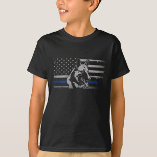 Thin Blue Line Police Belgian Malinois Dog T-Shirt