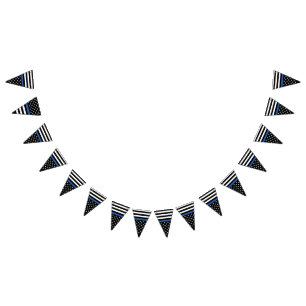Thin Blue Line Police Bunting Flags