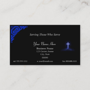 Thin Blue Line Police Chaplain Cross Business Card