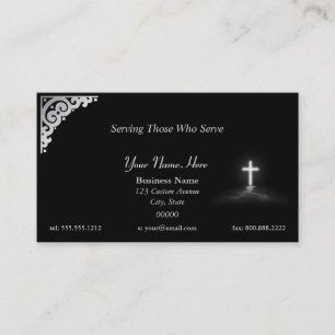 Thin Blue Line Police Chaplain Cross Business Card