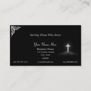Thin Blue Line Police Chaplain Cross Business Card