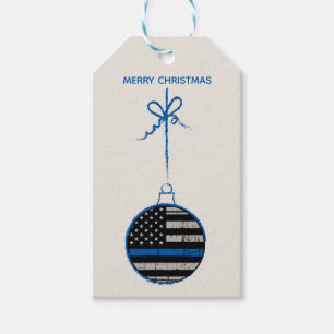 Thin Blue Line - Police Christmas Law Enforcement Gift Tags