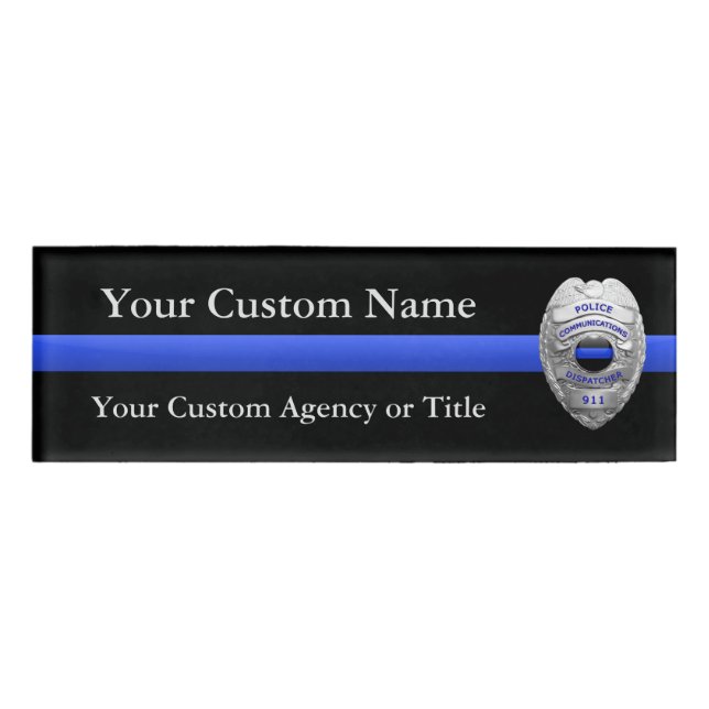 Thin Blue Line Police Communications Badge (Front)