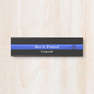 Thin Blue Line - Police Corporal Rank Door Sign