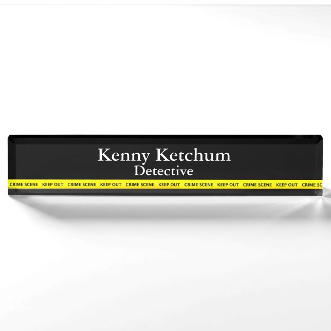 Thin Blue Line - Police Crime Scene Tape Nameplate (Front)