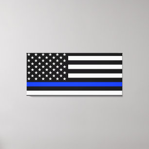 Thin Blue Line Police Flag Canvas Print
