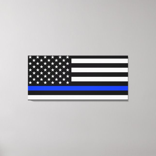 Thin Blue Line Police Flag Canvas Print (Front)