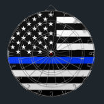 Thin Blue Line Police Flag Dartboard<br><div class="desc">Thin Blue Line American flag. Support the Police with this awesome thin blue line flag and show the world that</div>