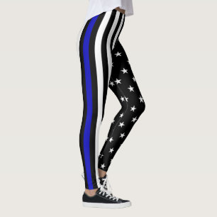 Thin Blue Line Police Flag Leggings