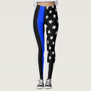 Thin Blue Line Police Flag Leggings