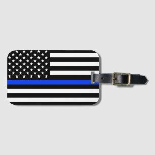 Thin Blue Line Police Flag Luggage Tag