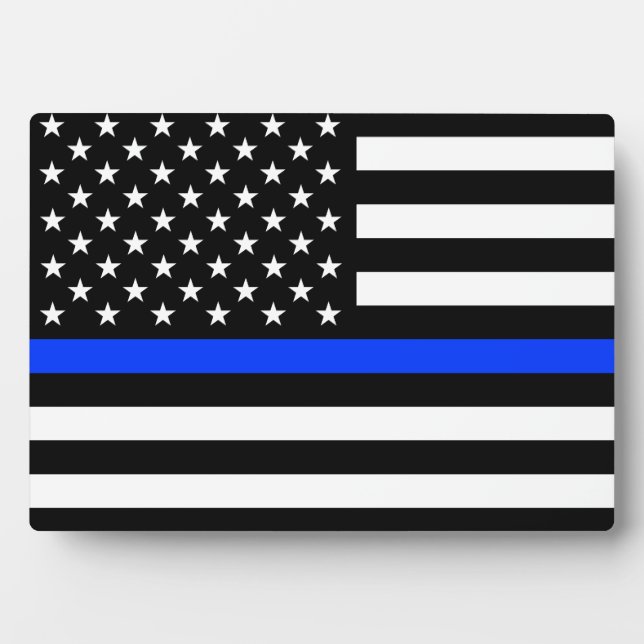Thin Blue Line Police Flag Plaque (Front)
