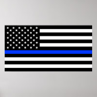 Thin Blue Line Police Flag