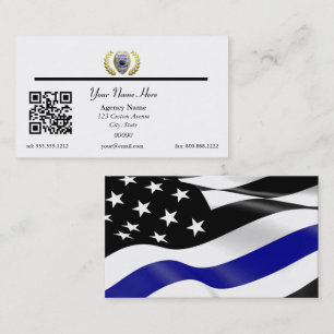 Thin Blue Line Police Flag QR Code Business Card