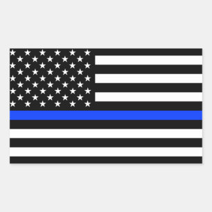 Thin Blue Line Police Flag Sticker