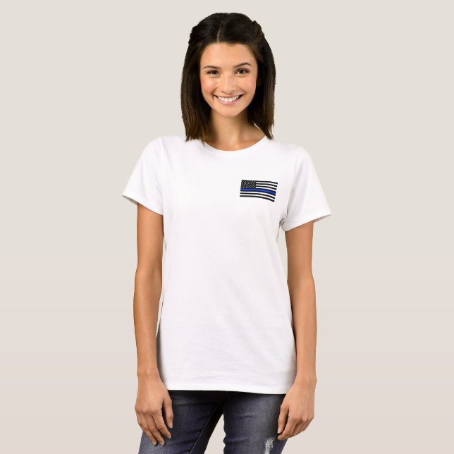Thin Blue Line Police Flag T-Shirt (Front Full)