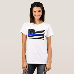 Thin Blue Line Police Flag T-Shirt