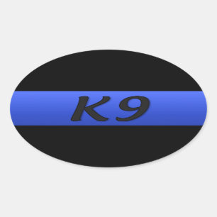 Thin Blue Line Police K9 Rectangular Sticker