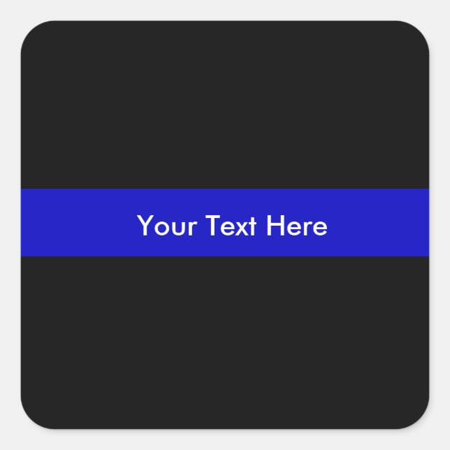 Thin Blue Line police Law Support Square Sticker (Front)