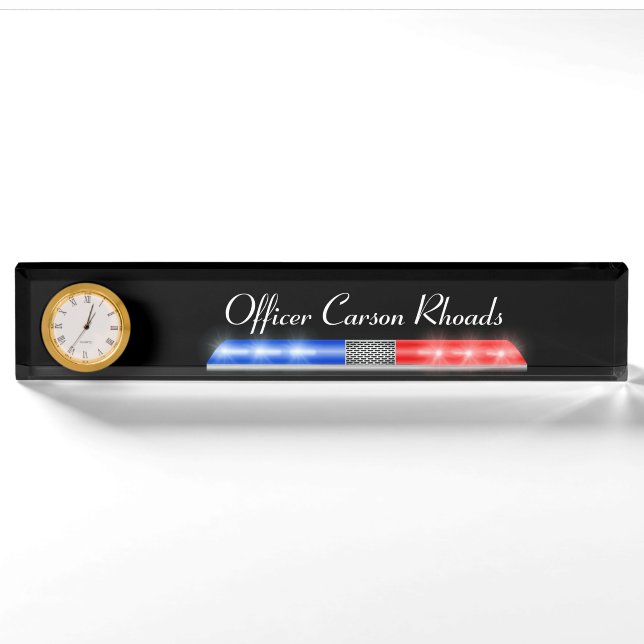 Thin Blue Line - Police Light Bar Nameplate (Front)