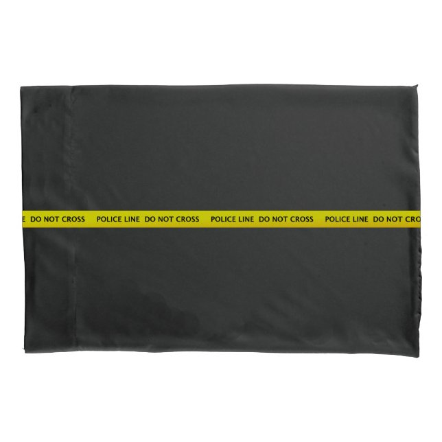 Thin Blue Line Police Line Crime Scene Tape Pillow Pillowcase (Front)