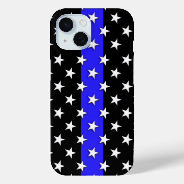 Thin Blue Line Police Lot of Stars Case-Mate iPhone Case (Back)