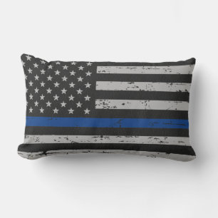 Thin Blue Line - Police Officer - Law Enforcement Lumbar Pillow