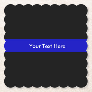 Thin Blue Line police officer law Paper Coaster