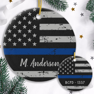 Thin Blue Line - Police Officer Ornament