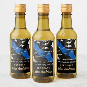 Thin Blue Line Police Officer Retirement Wine Label