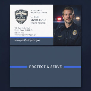 Thin Blue Line Police Photo Business Card