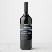 Thin Blue Line Police Retirement Congratulations  Wine Label (Front)