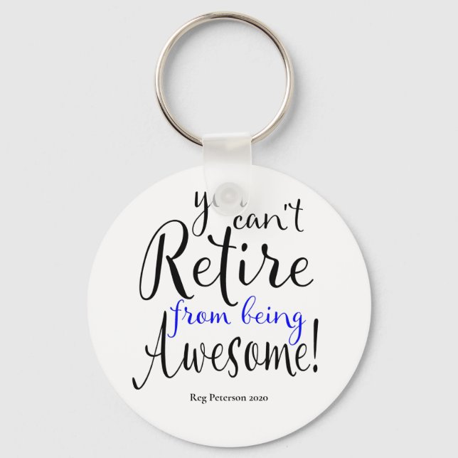 Thin Blue Line Police Retirement Keychain (Front)