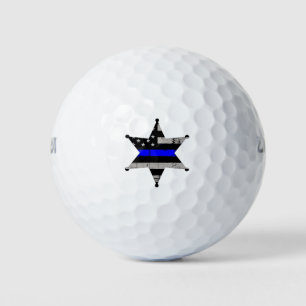 Thin Blue Line Police Sheriffs Badge Golf Balls