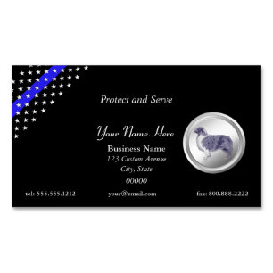 Thin Blue Line Police "The Sheepdog Never Sleeps" Magnetic Business Card